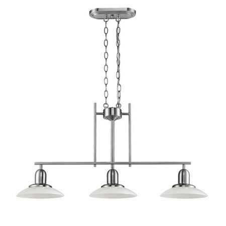 Chloe Lighting Chloe CH28001BN32-IL3 32 in. Lighting Neleh Transitional 3 Light Brushed Nickel Island Fixture - Brushed Nickel CH28001BN32-IL3